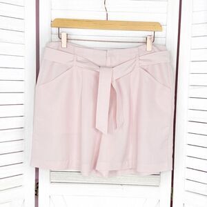 Elle Tie Waist High Rise Shorts Blush Pink 6 Paperbag